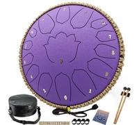 BETESINE 13-Inch 15-Note Steel Tongue Drum, C Major, Violet