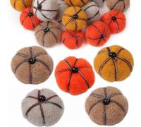 BETESSIN 16 Pcs Mini Pumpkin Decoration Ornaments 2.5x1.5cm Felt Pumpkins Fall Decor for Halloween Autumn Thanksgiving Party Supply