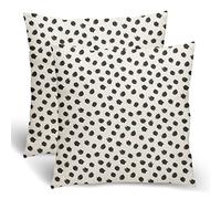 BETGINY Polka Dot Pillow Covers 18x18 Inch 2 Pcs, Cream and Black Boho Decorative Throw Pillows, Spring Summer Outdoor Farmhouse Decor Pillowcase Linen Square Cushion Cover Gift for Patio Couch Sofa