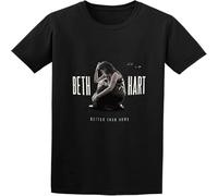 Beth Hart World Tour Concerts Mens T Shirt Logo Printed Tee Crew Neck T-Shirt for Short Sleeve Black M