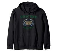 Bethany Beach Delaware Crab Town Since 1901 Green Letters Zip Hoodie