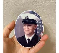 Bethel 1" Oval Ceramic Portrait Custom Memorial Photo Tile for Tombstone Personalized Porcelain Picture Waterproof for Grave Decorations Picture for headstones Custom Photo Memorial Plaque