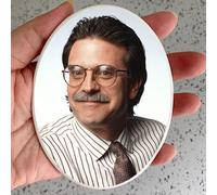 Bethel 5" Oval Ceramic Portrait Custom Memorial Photo Tile for Tombstone Personalized Porcelain Picture Waterproof for Grave Decorations Picture for headstones Custom Photo Memorial Plaque