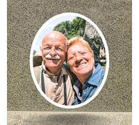 Bethel 6" Oval Ceramic Portrait Custom Memorial Photo Tile for Tombstone Personalized Porcelain Picture Waterproof for Grave Decorations Picture for headstones Custom Photo Memorial Plaque