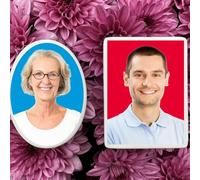 Bethel Custom Memorial Ceramic Photo Tile 1.6"- Waterproof Porcelain Picture for Tombstone or Grave, Personalized Rect Headstone Plaque for Cemetery Decorations, Funeral Portrait, Memorial Tribute