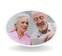 Bethel Personalized Memorial Ceramic Photo Tile - Oval 4" Waterproof Porcelain Picture for Tombstones & Graves, Headstone Plaque for Cemetery Decorations, Funeral Tribute Portrait