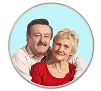 Bethel Round 4 Inch Personalised Ceramic Headstone Photo - Waterproof Grave Picture Plaque, Custom Funeral Portrait, Porcelain Memorial Medallion for Cemetery