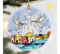 Bethlehem Christmas Ornament, Dodosky 2.8in Ceramic Religious Ornaments, Xmas Decor, Christmas Tree Ornaments, Xmas Decorations for Tree, Holiday Ornament, Gift Ideas, Christian Gifts, Religious Gifts
