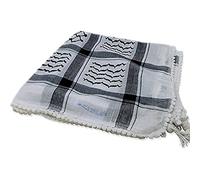 Bethlehem Gifts TM Black Palestine Shemagh Arab Head Scarf Authentic Hata LT-NO, Black/White, Large