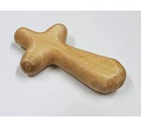Bethlehem Gifts TM Handcarved Olive Wood Comfort Palm Healing Pocket Prayer Cross (3.5 inches)