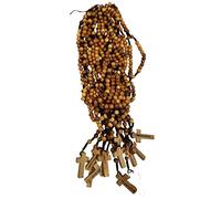 Bethlehem Gifts TM Olive Wood Beads Rosary Christian Holy Land Necklace (Set of 12 Simple Rosary)