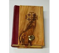 Bethlehem Gifts TM Olive Wood Millennium Bible with 'Jerusalem Soil' ~ Red-Letter King James Version of The Old and The New Testament