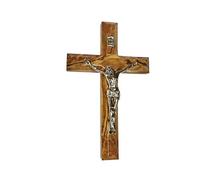 Bethlehem Gifts TM Wall Cross Crucifix Olive Wood Olivewood Bethlehem Holy Land Jerusalem 10 Inches