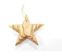 Bethlehem Olive Wood Complete Christmas Ornaments Set. Nativity Story by Bethlehem Gifts TM (Star Ornament)