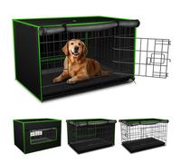 Bethshaya Dog Crate Cover - Universal Secure Fit for 36inch Wire Kennels, Waterproof Rain Shield & Sun-Blocking Top with Chew-Resistant Reinforced Edging（Cover Only）