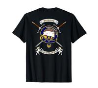 Bethune Scottish Clan Badge Tartan & Swords (Back) T-Shirt