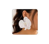 Bethynas Large Butterfly Orchid Flower Stud Earrings Artificial Phalaenopsis Orchid Floral Dangle Drop Earrings Bridal Beach Party Ear Jewelry for Women, Plastic, No Gemstone