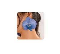 Bethynas Large Butterfly Orchid Flower Stud Earrings Artificial Phalaenopsis Orchid Floral Dangle Drop Earrings Bridal Beach Party Ear Jewelry for Women, Plastic, No Gemstone