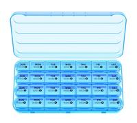 Betife Monthly Pill Organizer 1 Time a Day, 4 Weekly Pill Box Organizer Once a Day, 30 Day Large Pill Case for Travel, 31 Day Daily Medcine Container for Vitamins, Supplement & Medication (Blue)