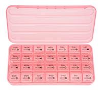 Betife Monthly Pill Organizer 1 Time a Day, 4 Weekly Pill Box Organizer Once a Day, 30 Day Large Pill Case for Travel, 31 Day Daily Medcine Container for Vitamins, Supplement & Medication (Pink)