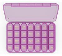 Betife Pill Box Organiser 4 Times a Day, Betife Weekly Pill Boxes, 7 Day Tablet Organiser, Daily Pill Dispenser 7 Day 4 Compartments, Tablet Box for Medication, Vitamins and Supplements