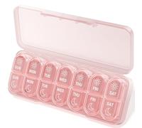 Betife Pill Box Organiser 7 Day 2 Times a Day, Weekly Tablet Organiser AM PM, Daily Dossett Pill Case with 14 Large Slots for Medicine, Travel Medication Organizer for Vitamin Supplement (Pink)