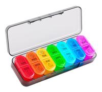 Betife Pill Box Organiser 7 Day 2 Times a Day, Weekly Tablet Organiser AM PM, Daily Dossett Pill Case with 14 Large Slots for Medicine, Travel Medication Organizer for Vitamin Supplement(Black)