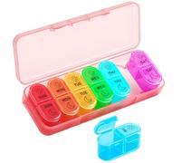 Betife Pill Box Organiser 7 Day 2 Times a Day, Weekly Tablet Organiser AM PM, Daily Dossett Pill Case with 14 Large Slots for Medicine, Travel Medication Organizer for Vitamin Supplement (Pink)