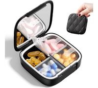 Betife Travel Pill Organizer for Purse, Small Cute Pill Box with Mirror