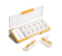 Betife Weekly Pill Box Organizer 2 Times a Day,7 Day Travel Pill Box,AM/PM Pill case for Vitamins, Medication, Supplements and Fish Oils (White)