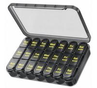Betife Weekly Pill Organiser 7 Day 3X a Day, Travel Tablet Box, Vitamin Box