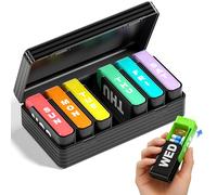 Betife Weekly Pill Organizer 1 Time a Day, 7-Day Pill Case, Compact & Portable, Ideal for Vitamins, Fish Oils & Supplements - Black