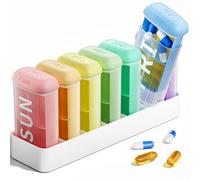 Betife Weekly Pill Organizer 2 Times a Day, Am Pm Pill Organizer 7 Day, Cute Daily Travel Pill Case, Day and Night Pill Box for Medication, Vitamin or Supplement
