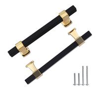 Betinyar 10PCS Black and Gold Cabinet Pulls, Black and Gold Cabinet Handles, Kitchen Cabinet Hardware