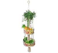 Betinyar 3 Tier Hanging Fruit Basket, Hanging Fruit Baskets for Kitchen, Wall Hanging Fruit Basket for Fruit Vegetable Flower Basket