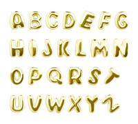 BETITETO 26pcs A-Z Alphabet Letter Charms 18K Gold Plated Brass Tiny Puffy 3D Initial Pendants for DIY Jewelry Making Personalized Name Necklace Bracelets Gift Craft