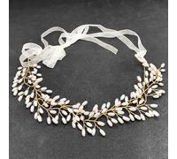 BETITETO Vintage Bridal Pearl Headpiece Fairy Wedding Pearl Gold Vine Headband Hair Accessories for Women Girls