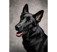 Betkuzoka Diamond Art Painting DIY Kits Black German Shepherd Dog Stitch Diamond Dots 5D Full Round Drill Paint by Diamonds Gem Art for Beginners Home Living Room Bedroom Office Decor 12x16 Inch