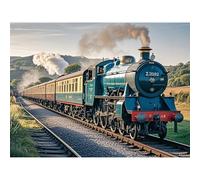 Betkuzoka Rustic Train Diamond Art DIY Kits Stitch Diamond Painting 5D Full Round Drill Gem Art Paint by Diamonds for Beginners Home Office Living Room Bedroom Decor 12x16 Inch