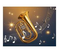 Betkuzoka Tuba Music Note Instrument Diamond Art Painting DIY Kits Stitch Diamond Dots Paint by Diamonds 5D Full Round Drill Gem Art for Beginners Home Living Room Bedroom Office Decor 12x16 Inch