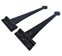 Betley Butterfly 18" Black Tudor Spear Heavy Cast Iron Door Gate Tee Hinges Pair