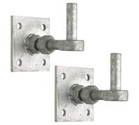 Betley Butterfly 2 Adjustable Gate 19mm Hook On 100mm (4" X 4") Plate Galvanised Pair - Stable/field/farm