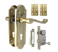 Betley Butterfly 2 Door Packs Brass Lock Scroll Handles Ashford Ashworth Style Handle