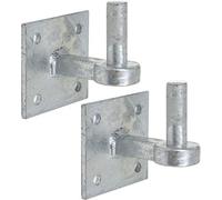 Betley Butterfly 2 Gate 19mm Hook On 100mm (4" X 4") Plate Pair - Galvanised With Extended Shoulder Heavy Duty