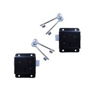 Betley Butterfly 2 X Press Lock Black 75mm 3 Inch - Face Fixing Door Gate Shed Lock With Keys