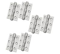 Betley Butterfly 3" (76mm) Stainless Steel Ball Bearing Butt Hinges - Chrome Door Hinges With Screws - 3 Pairs