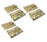 Betley Butterfly 3 Inch 75mm Butt Hinges - Brass Plate Door Hinges - Multi Pack - 2 Inch - 3 X Pairs