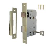 Betley Butterfly 3 Lever Mortice Brass Sash Lock Key 2.5" 64mm Bolt Through Reversable Bathroom Handle Locks