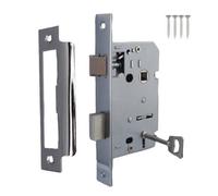 Betley Butterfly 3 Lever Mortice Chrome Sash Lock Key 3" 76mm Bolt Through Reversable Bathroom Handle