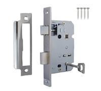 Betley Butterfly 3 Lever Mortice Nickel Sash Lock Key 2.5" 64mm Bolt Through Reversable Bathroom Handle Locks